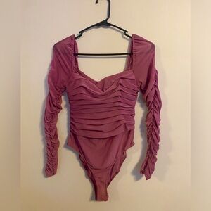 Princess Polly Pink long sleeve bodysuit size 8 fits M/L
